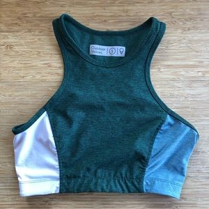 Outdoor voices cropped sports bra green small